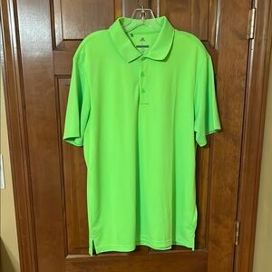 Adidas Green Polo Shirt Sporty Casual Style